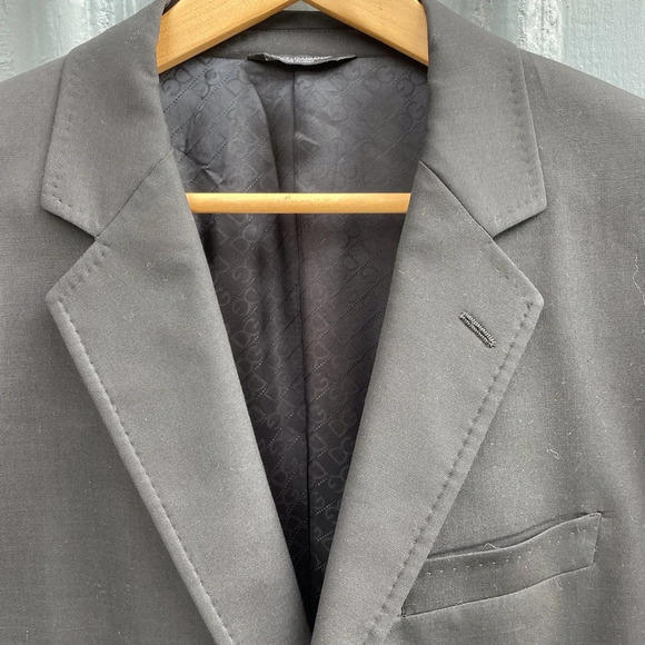 Dolce & Gabbana  Black Wool Blazer Sport Coat, IT 52 - Picture 7 of 9
